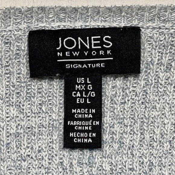 Jones New York Signature Knit Sweater Women’s Large Light Blue Lace Up Front EUC - Picture 8 of 9
